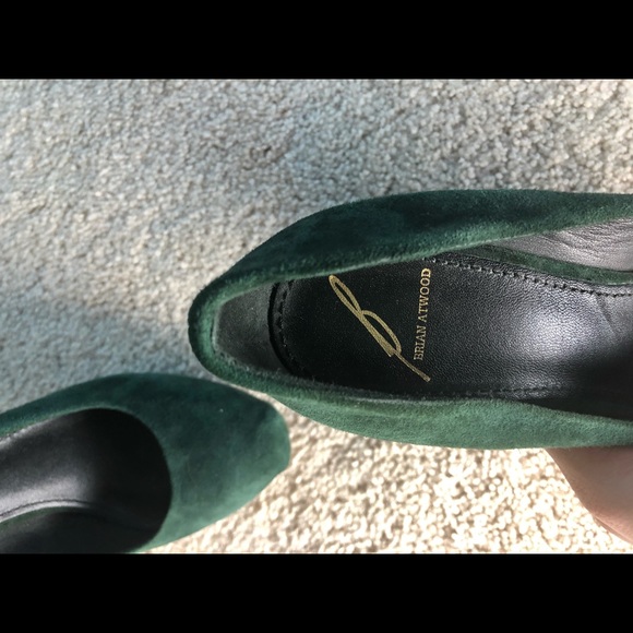 Brian Atwood Green Suede Heels - Picture 3 of 7